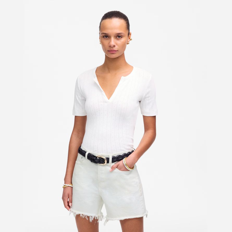 womens madewell la brynn long short blanc