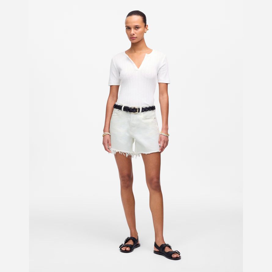 womens madewell la brynn long short blanc