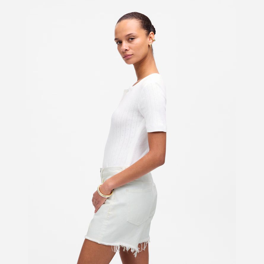 womens madewell la brynn long short blanc