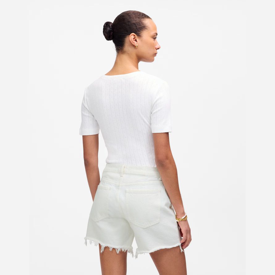 womens madewell la brynn long short blanc