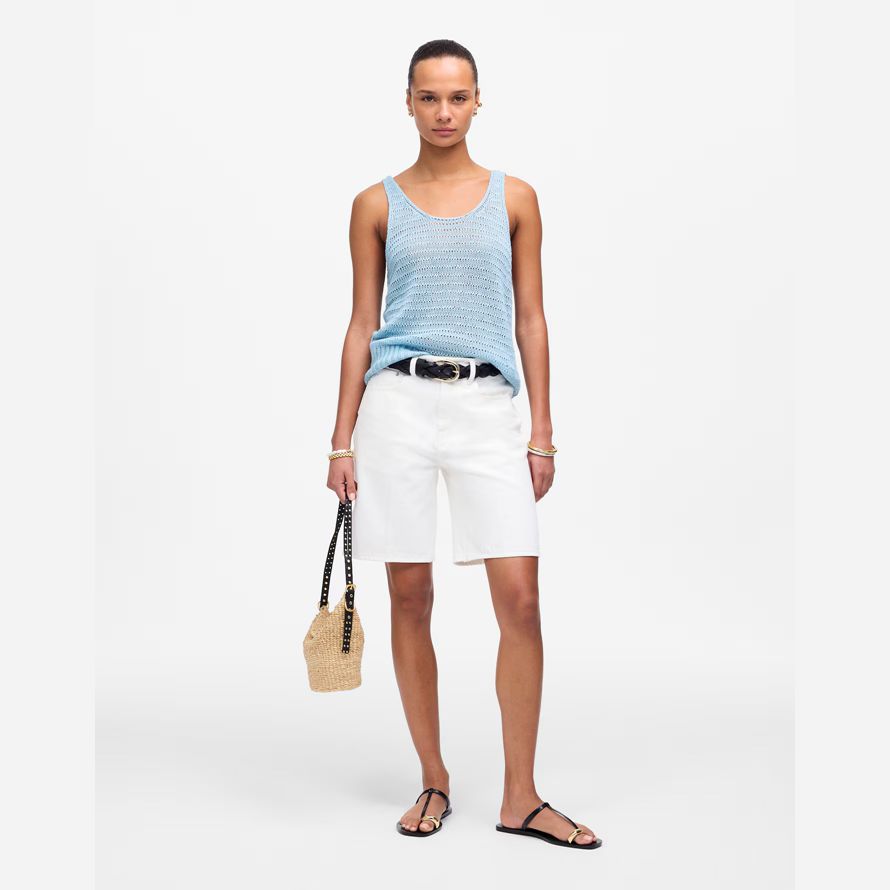 womens madewell 1997 denim bermuda blanc