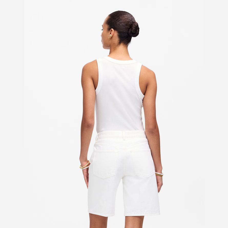 womens madewell 1997 denim bermuda blanc