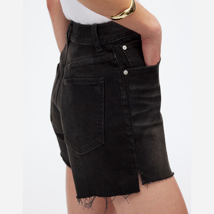 noir madewell millésime parfait de la mi-longueur denim shorts femmes