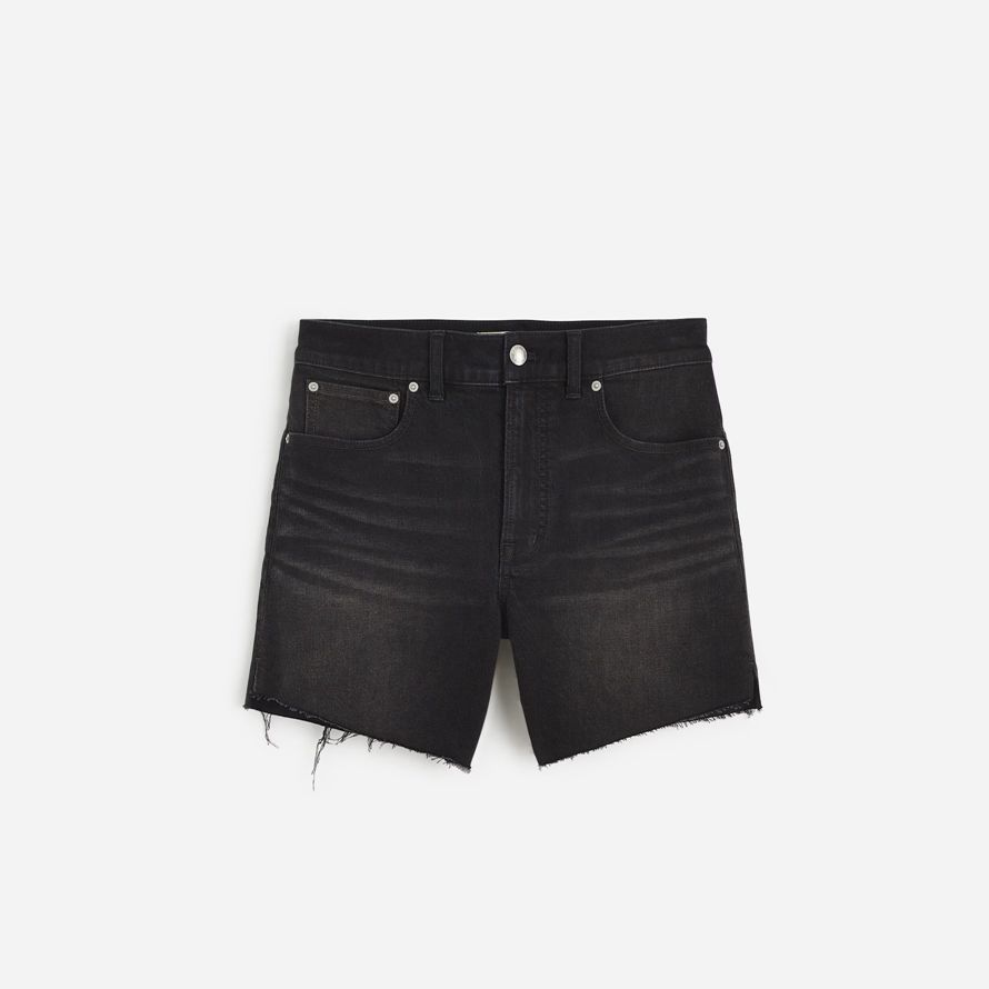 noir madewell millésime parfait de la mi-longueur denim shorts femmes
