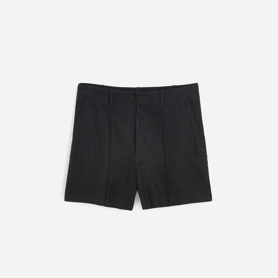 black womens madewell pintucked shorts