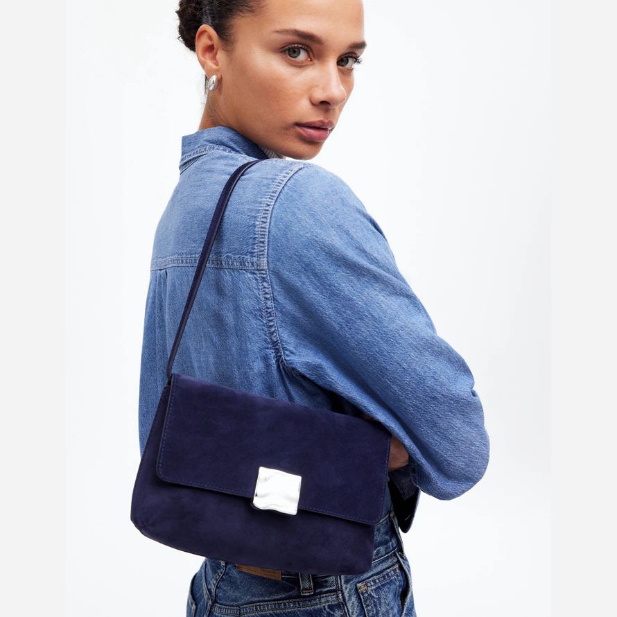 madewell x agmes lennox femmes sac à bandoulière marine