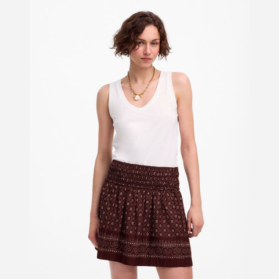madewell volants mini jupe femmes brun foncé