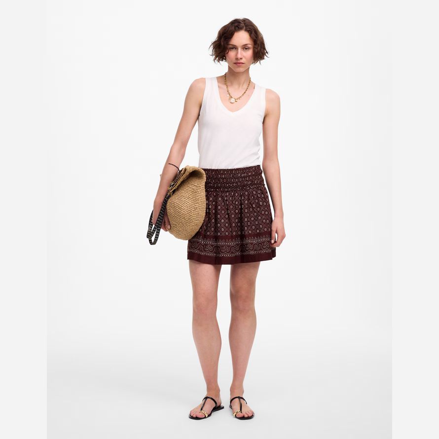madewell volants mini jupe femmes brun foncé