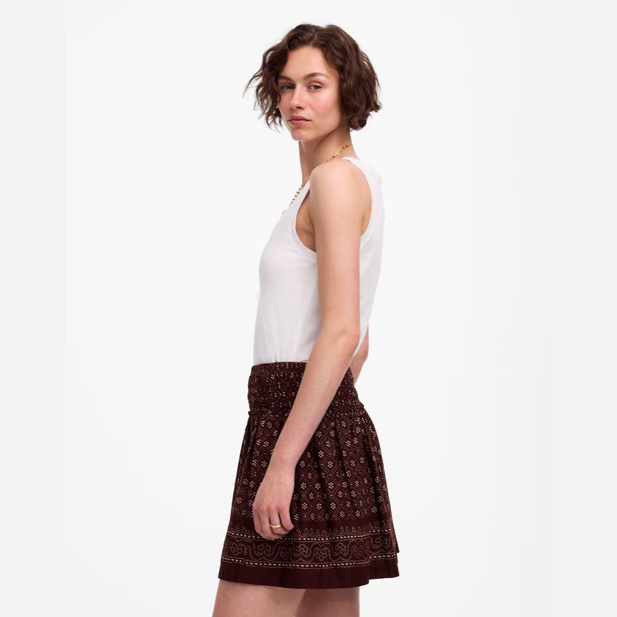 madewell volants mini jupe femmes brun foncé