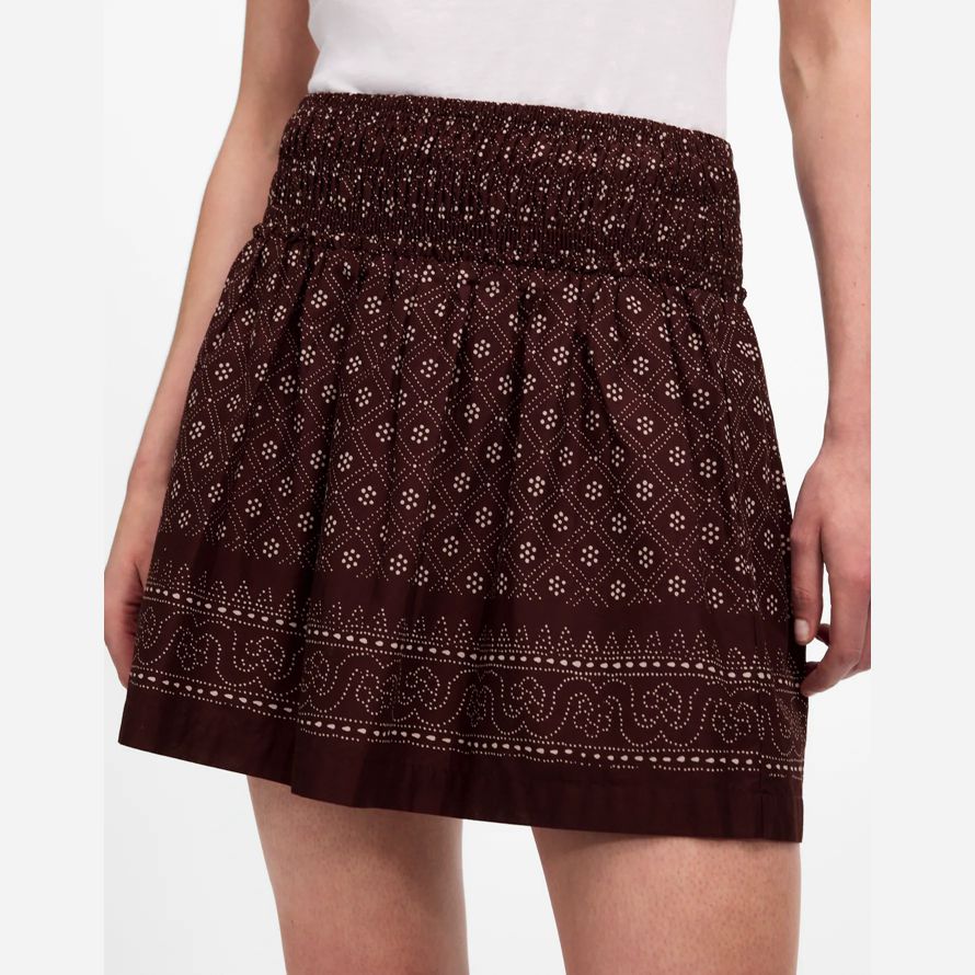 madewell volants mini jupe femmes brun foncé