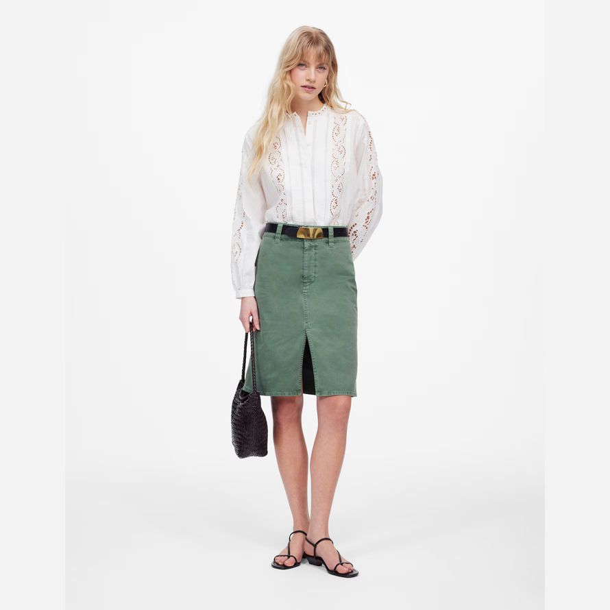 madewell utilitaire midi jupe femmes vert