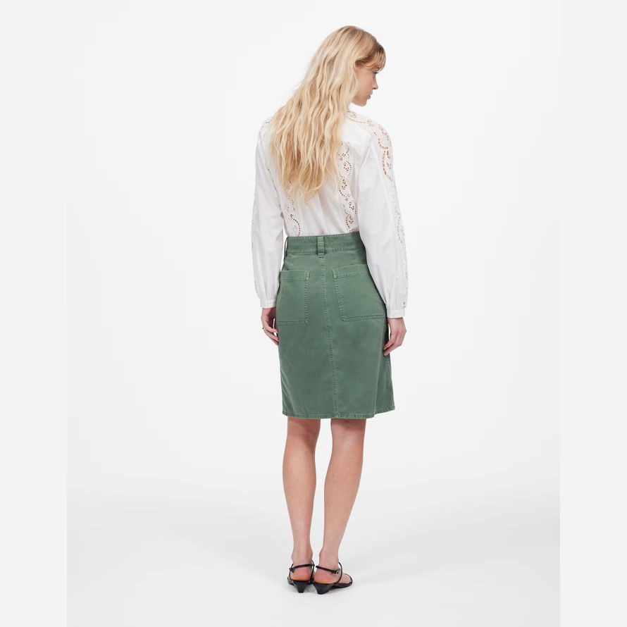 madewell utilitaire midi jupe femmes vert