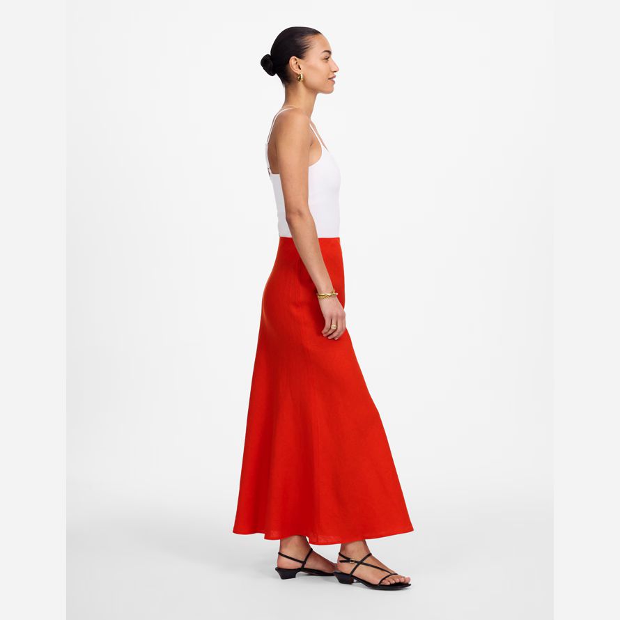 rouge orange womens madewell linge de slip maxi jupe