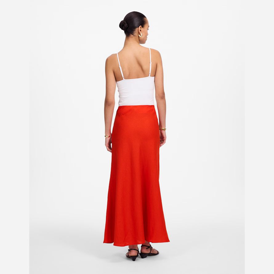rouge orange womens madewell linge de slip maxi jupe