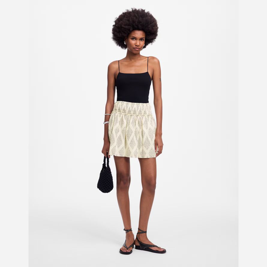 madewell volants mini jupe femmes À la crème