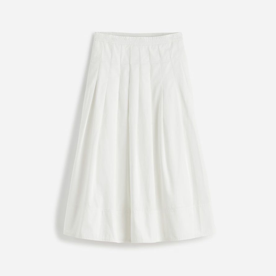white womens madewell plissée jupe midi