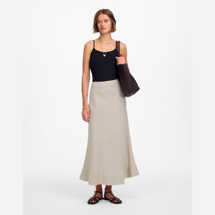 womens madewell linge de slip maxi jupe beige