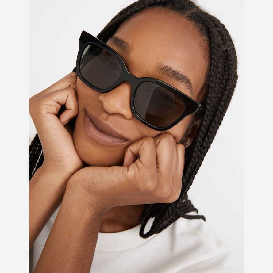 madewell pierport lunettes de soleil des femmes en noir