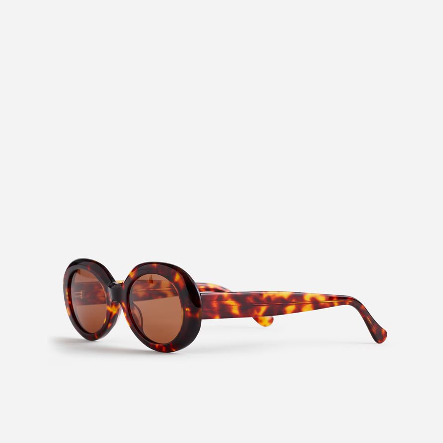 madewell valoma chunky ovale lunettes de soleil des femmes de brown