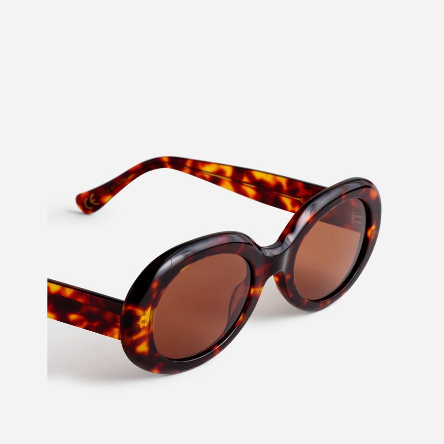 madewell valoma chunky ovale lunettes de soleil des femmes de brown