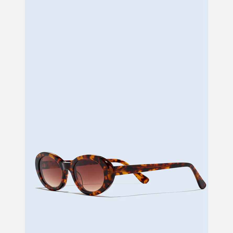 brun womens madewell russell ovale lunettes de soleil