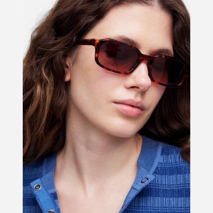 brun madewell rectangulaire lunettes de soleil des femmes