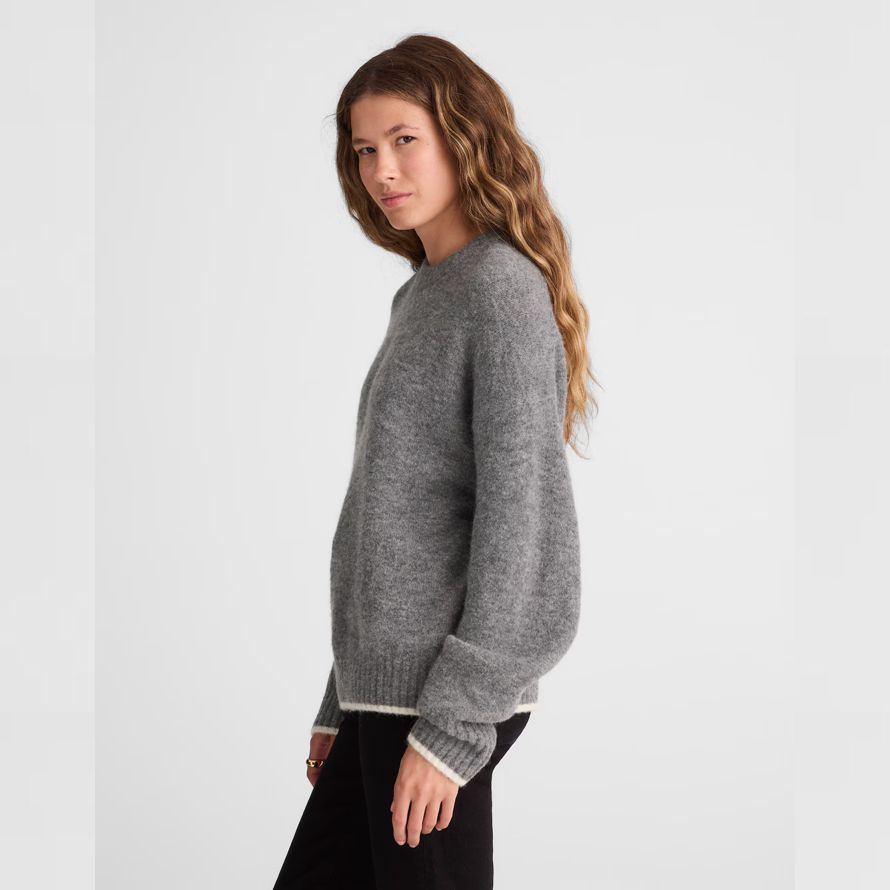 gris madewell cloudsoft de chute de lÉpaule encolure ras du cou chandail de femmes