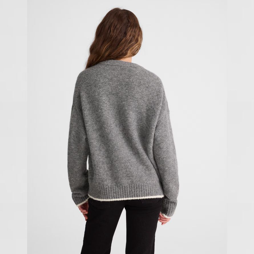gris madewell cloudsoft de chute de lÉpaule encolure ras du cou chandail de femmes