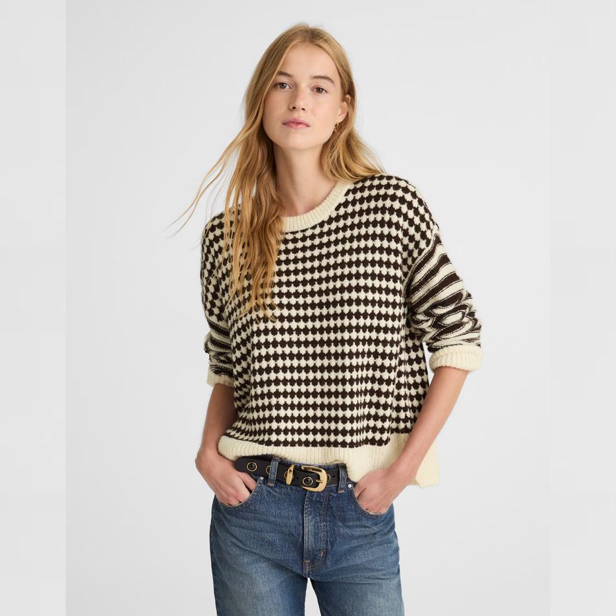 crème black womens madewell mixte rayure pull pull