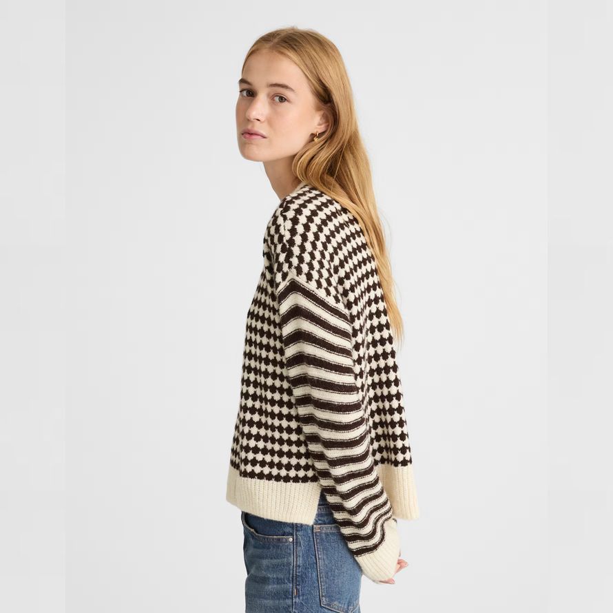 crème black womens madewell mixte rayure pull pull