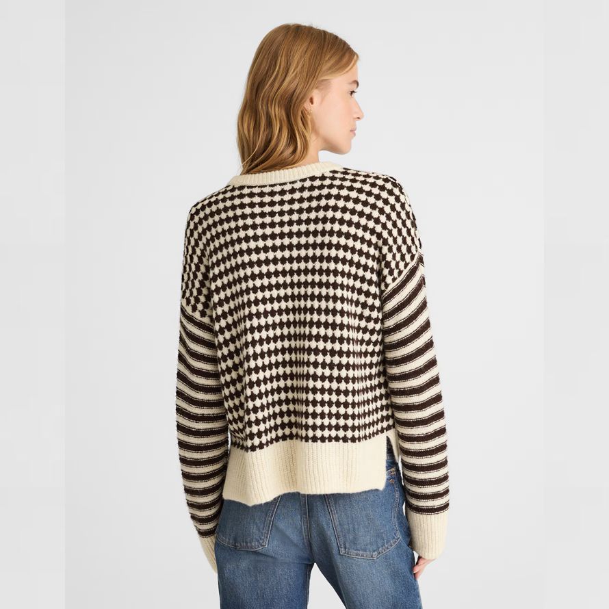 crème black womens madewell mixte rayure pull pull
