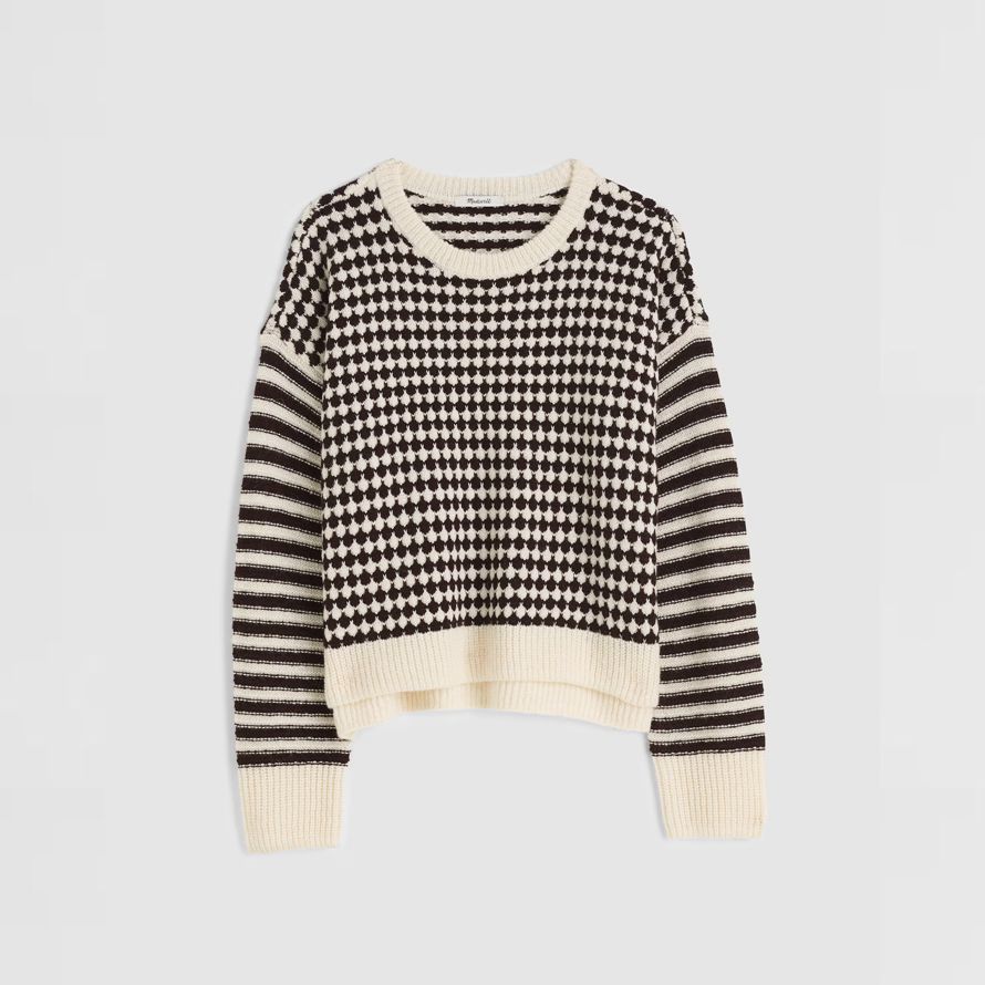 crème black womens madewell mixte rayure pull pull