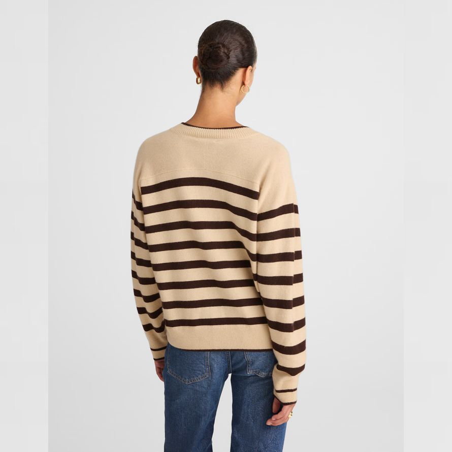 beige brun foncé womens madewell v en cachemire pull À col