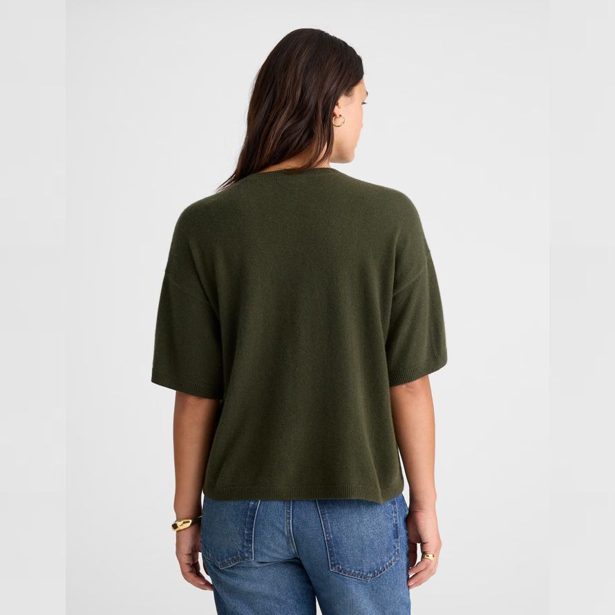 olive womens madewell À manches courtes 100 cachemire pull