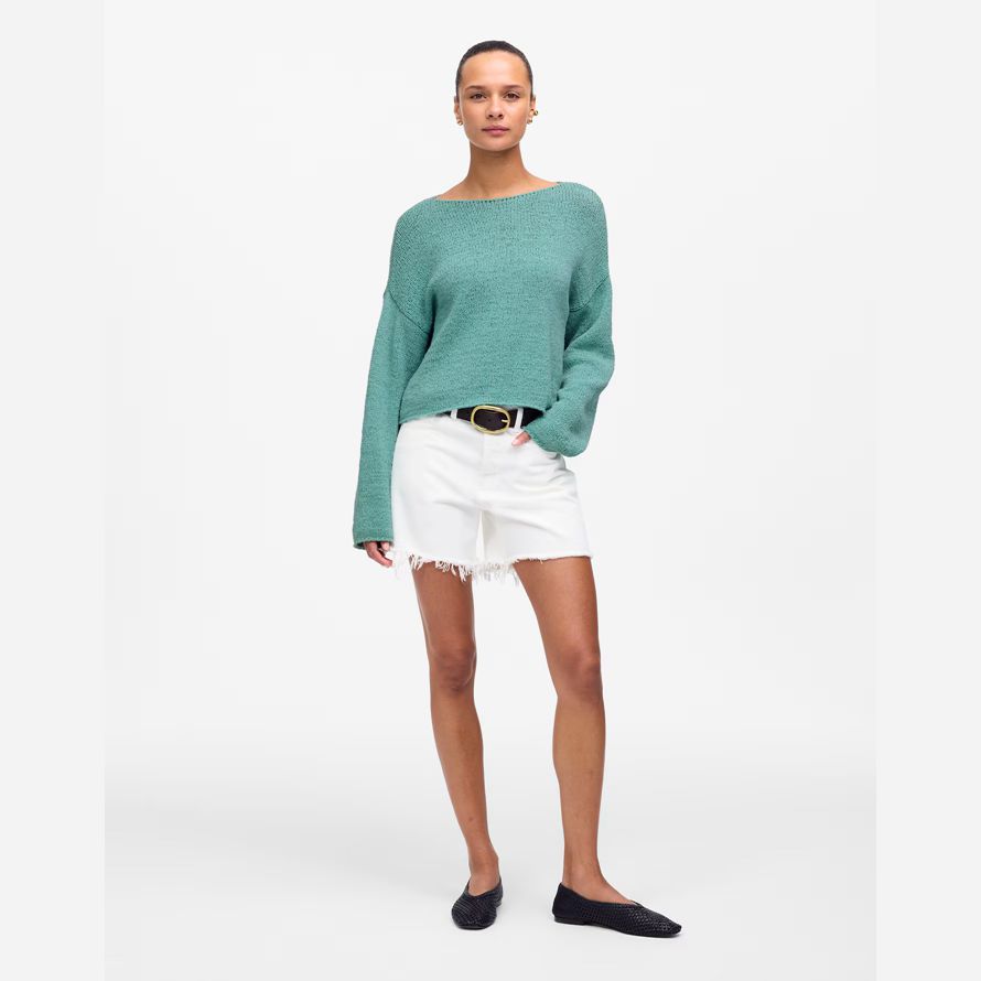 madewell boatneck pull femmes pull turquoise