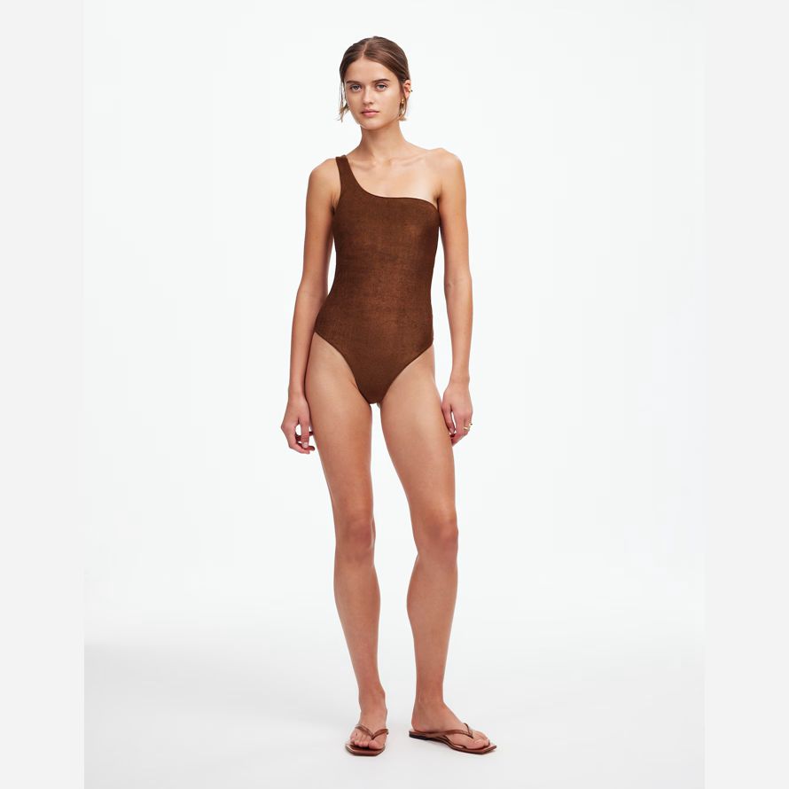 brun foncé womens madewell jade nagerᆴ Évoluer dune seule pièce de maillot de bain