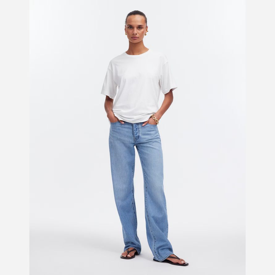 white womens madewell coton détendu surdimensionné t-shirts