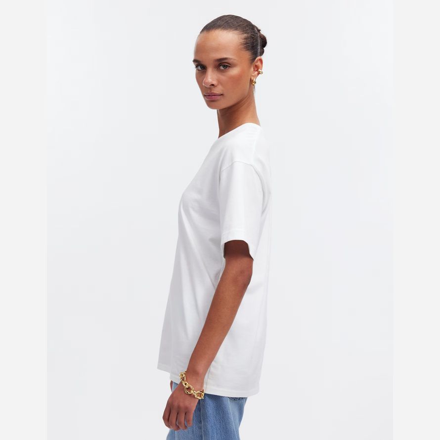 white womens madewell coton détendu surdimensionné t-shirts