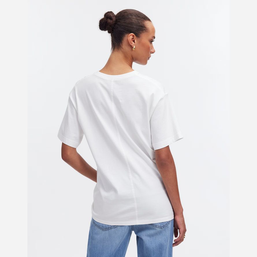 white womens madewell coton détendu surdimensionné t-shirts