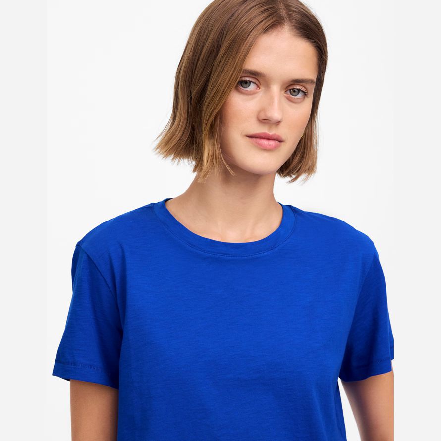 madewell slub boxy-culture womens t-shirts bleu
