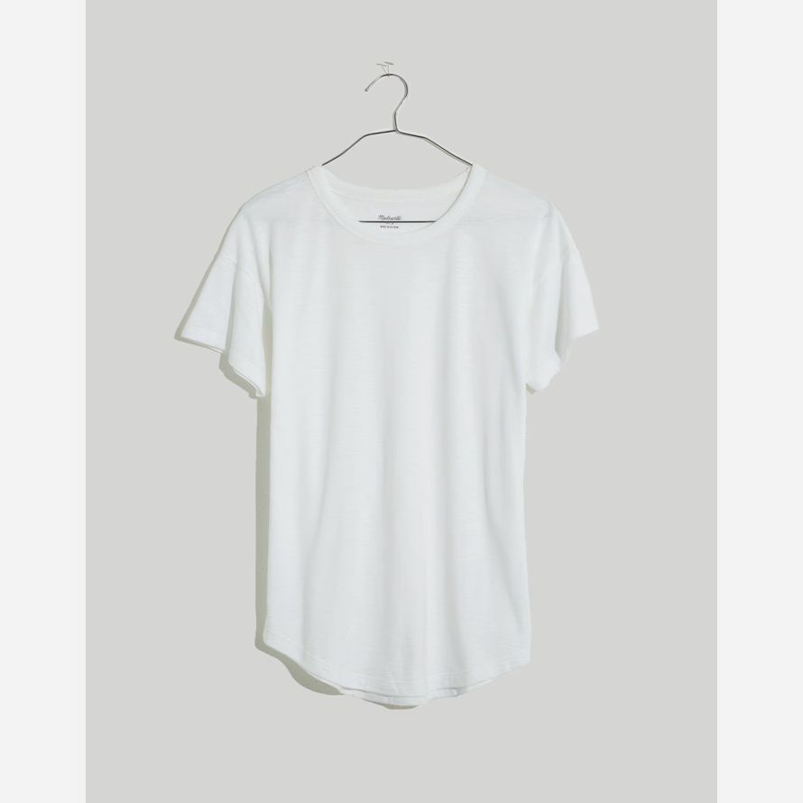 blanc madewell murmure coton À col en v pour femmes t-shirts