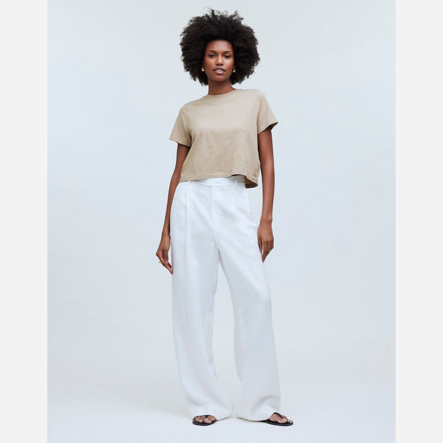 madewell softfade coton boxy-culture womens t-shirts kaki