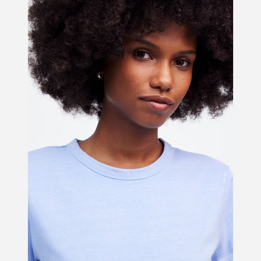 madewell coton parfait crewneck womens t-shirts bleu
