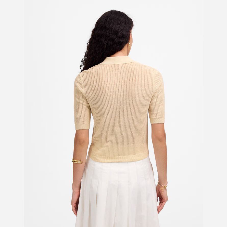 crème madewell court manches polo pull womens t-shirts