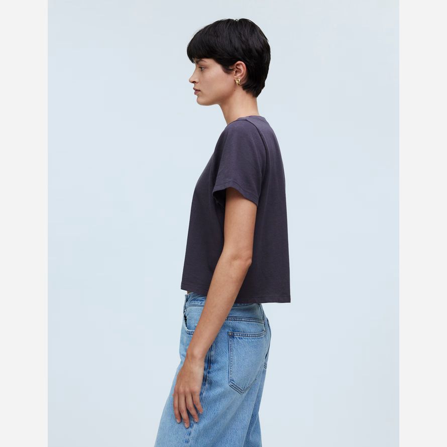 madewell softfade coton boxy-culture womens t-shirts marine