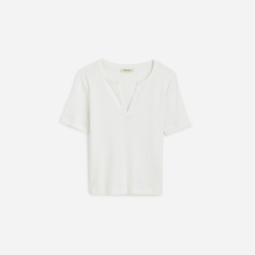 blanc madewell pointelle notch cou womens t-shirts