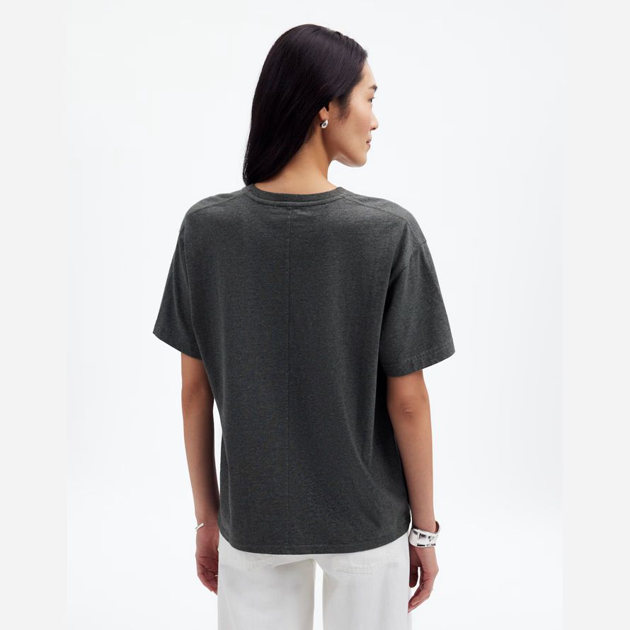 womens madewell coton détendu surdimensionné t-shirts gris foncé