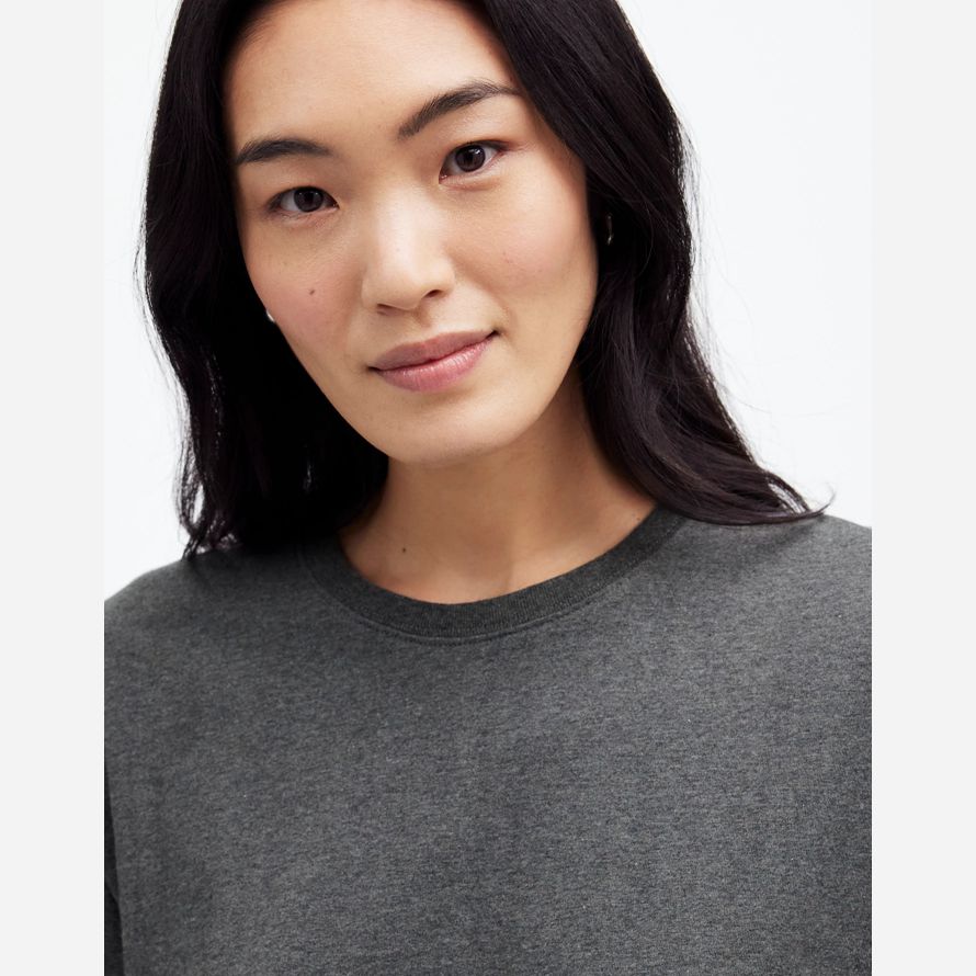 womens madewell coton détendu surdimensionné t-shirts gris foncé