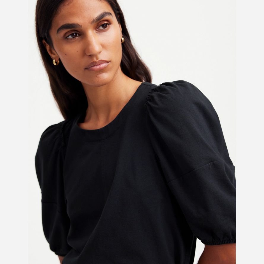 noir madewell puff manches womens t-shirts