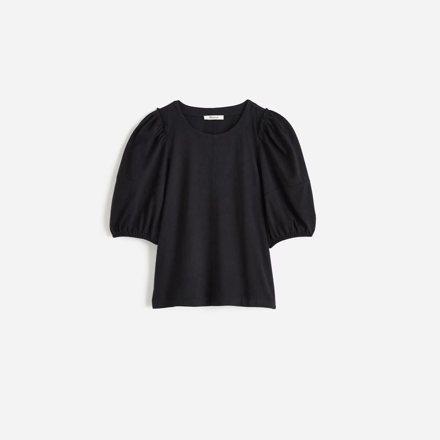 noir madewell puff manches womens t-shirts